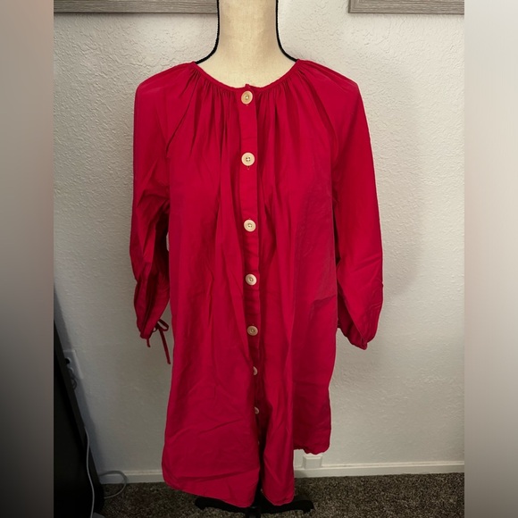 J.Crew Tie-sleeve button-front dress in cotton poplin - Picture 6 of 7